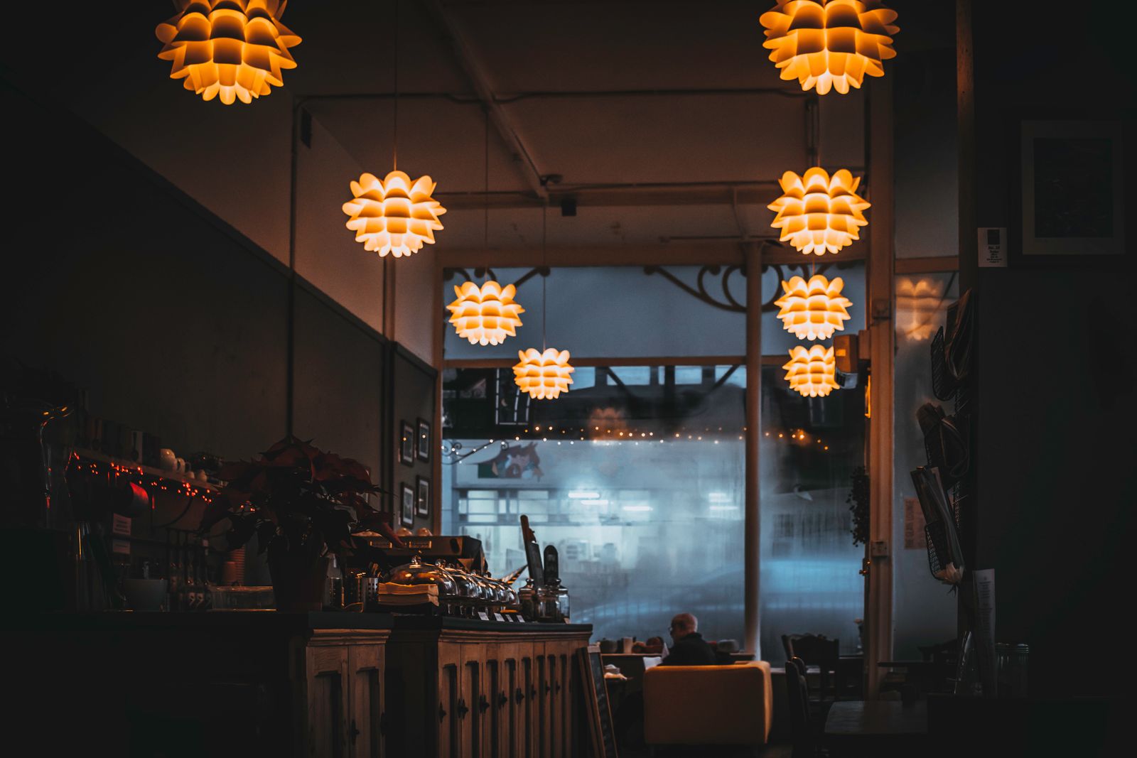 Warm restaurant interior
